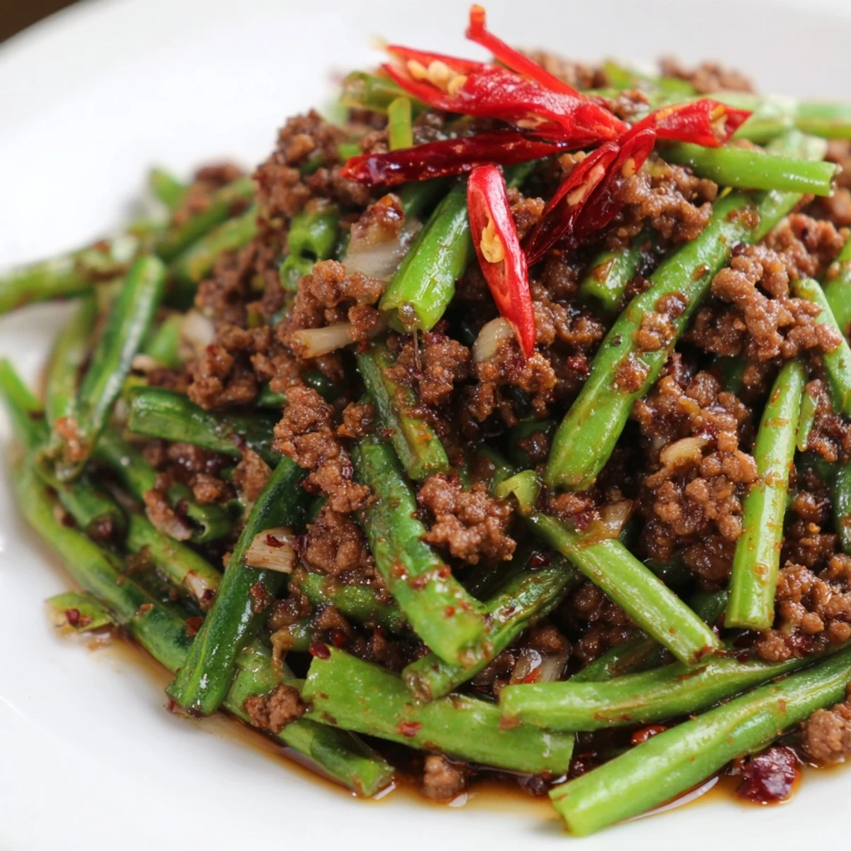 Spicy Szechuan Green Beans Beef
