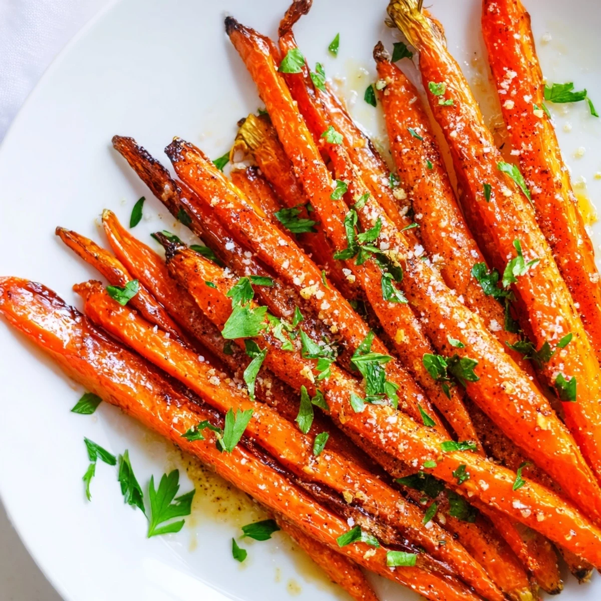 Tender roasted carrots with honey and cumin tossed with lemon juice, showing a glossy glaze and warm, vibrant colors.