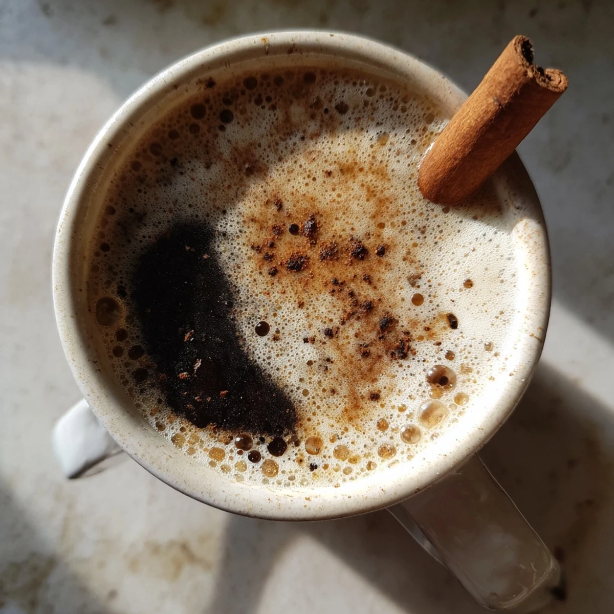 Two warm mugs of Spiced Chai Latte with Foam beside cardamom pods and honey for a cozy scene.