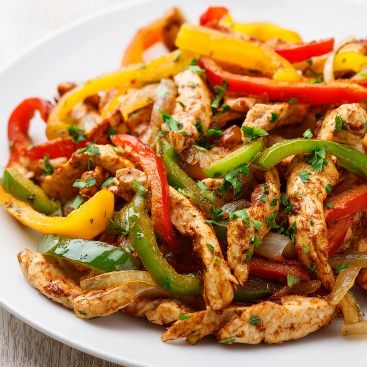 Sautéed Turkey Skillet with Peppers featuring tender turkey strips and vibrant onions, garlic, and smoked paprika for flavor.