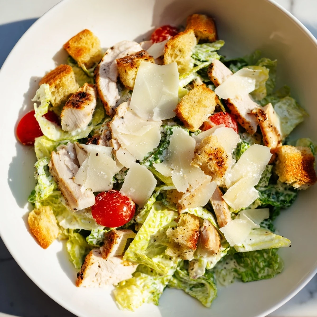 Juicy grilled chicken adds protein to this hearty salad, perfect for a quick, easy dinner.