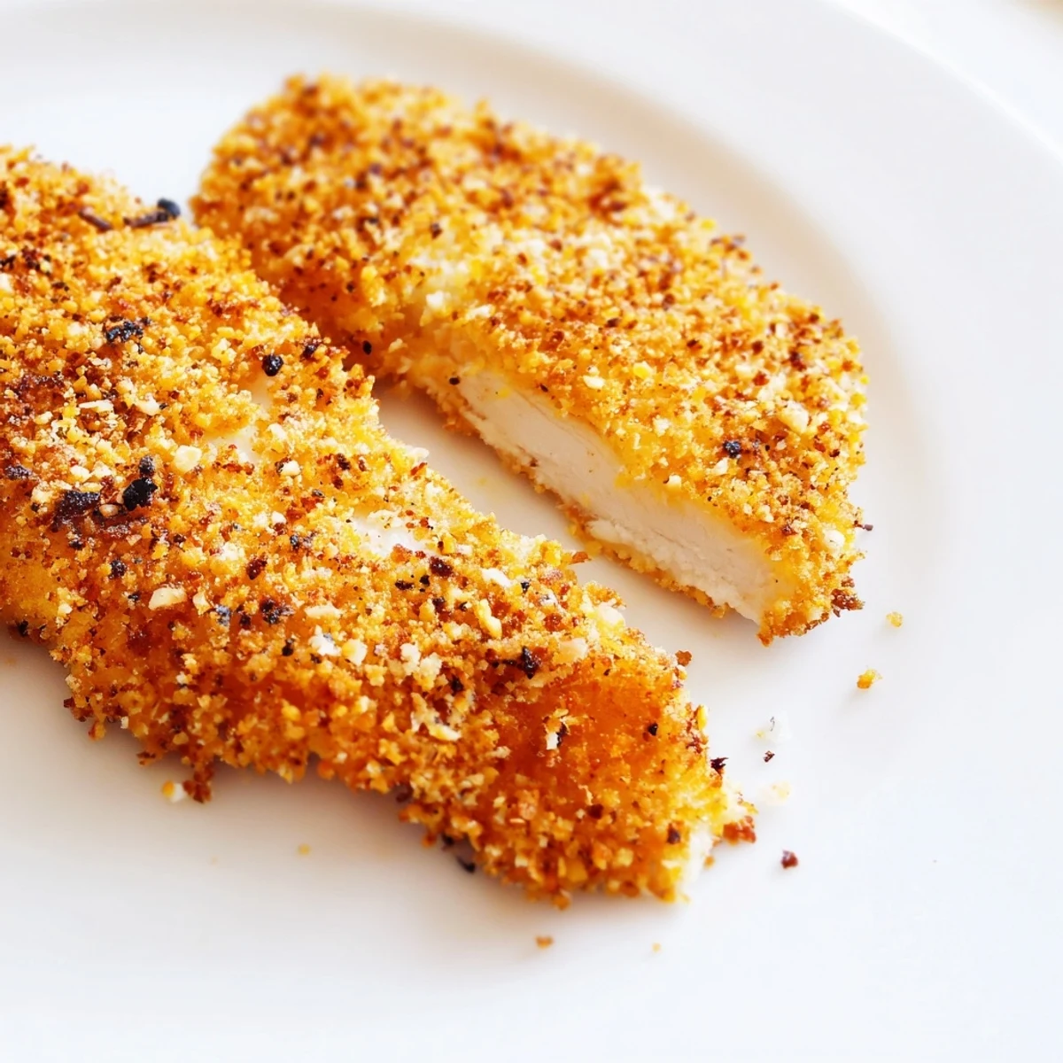 Crispy, golden Game Day Crispy Chicken Strips served hot with creamy ranch dipping sauce for a crowd-pleasing snack.