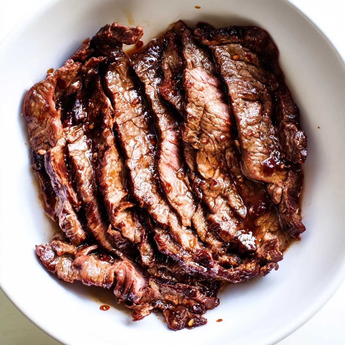 This aromatic Spicy Beef Dish Bowl features glossy, spicy sauce coating beef and vegetables, served hot over a bed of steamed rice.
