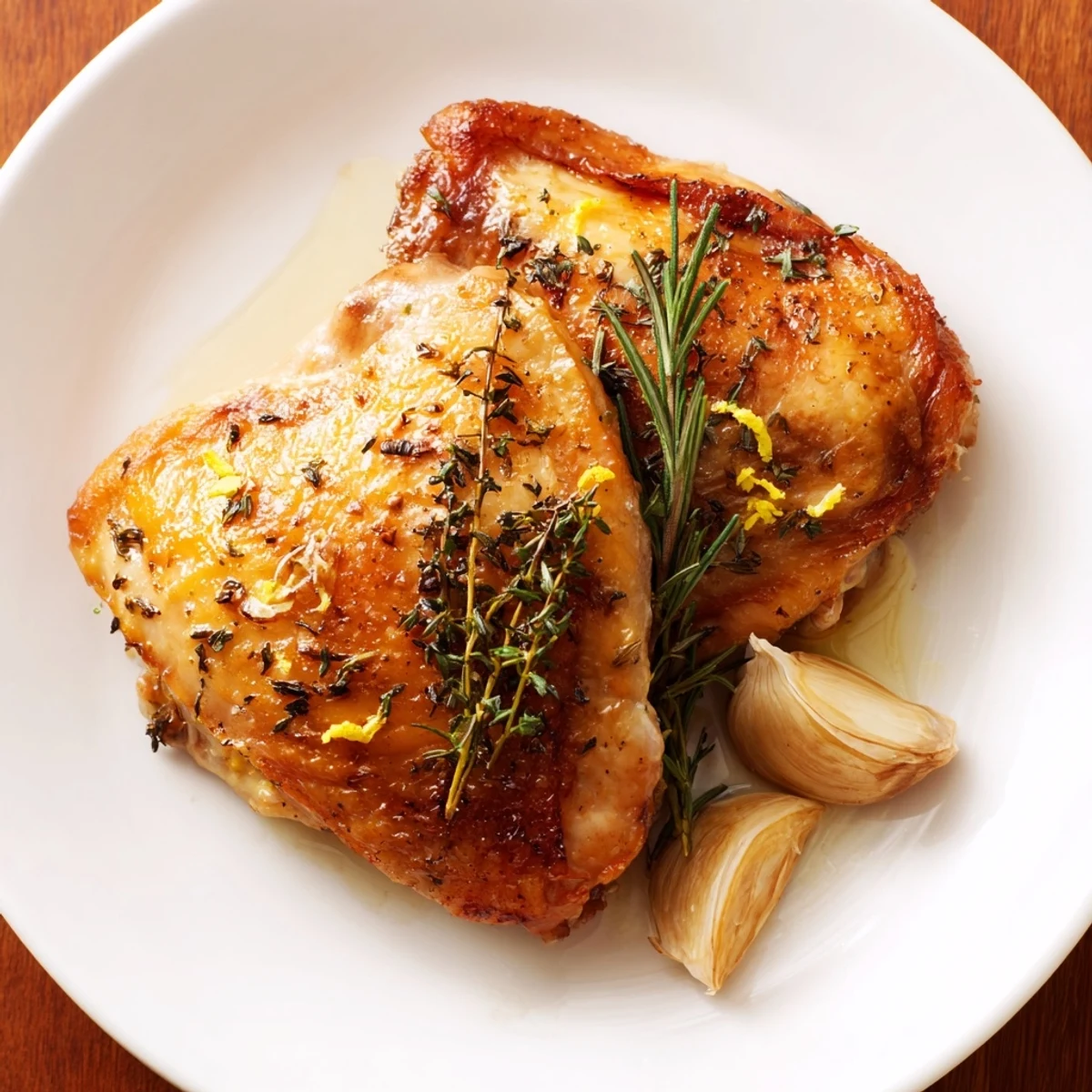The roasted chicken with lemon and fresh herbs is carved on a cutting board, revealing juicy meat alongside roasted carrots and onions for a rustic family dinner.