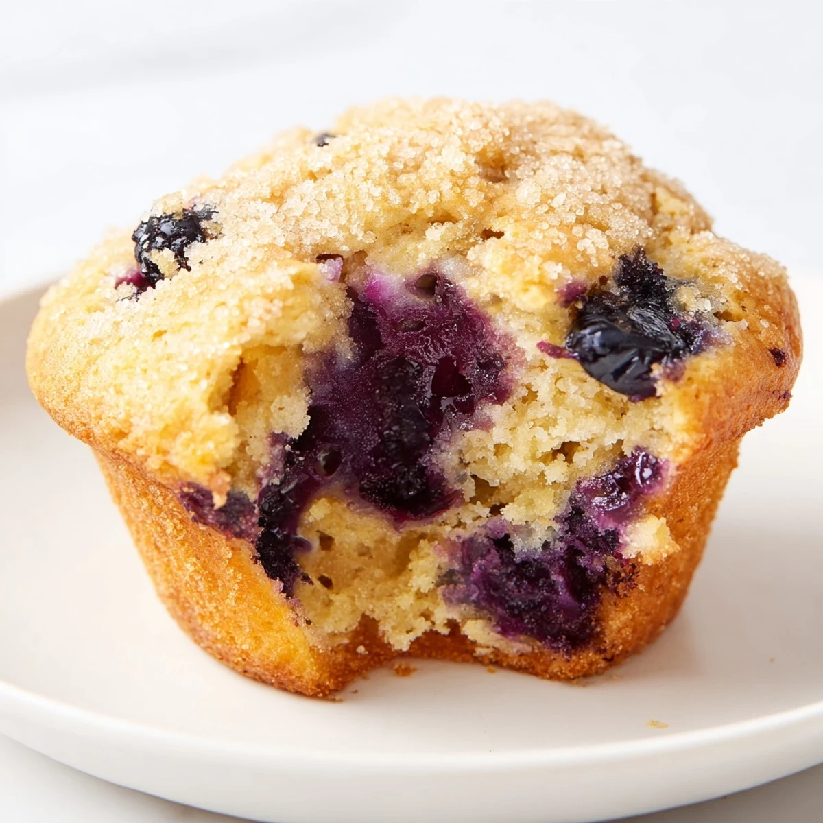 Sourdough Blueberry Muffins with lemon zest, served alongside a cup of coffee.