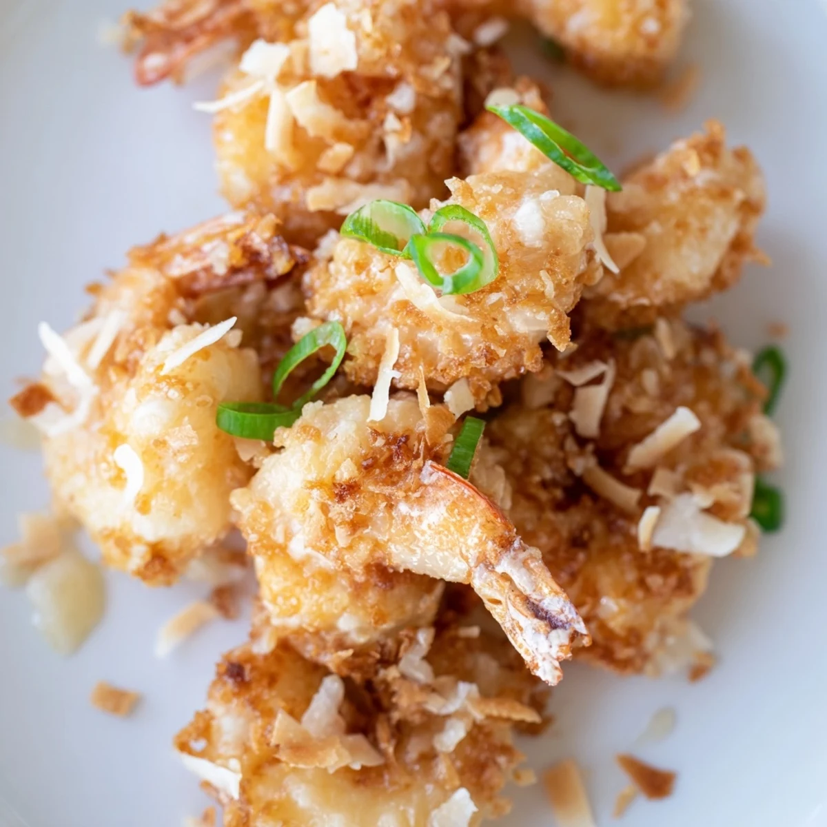 Appetizer platter of Chinese Coconut Shrimp on a wooden board with sauce bowl and lime wedges for serving.