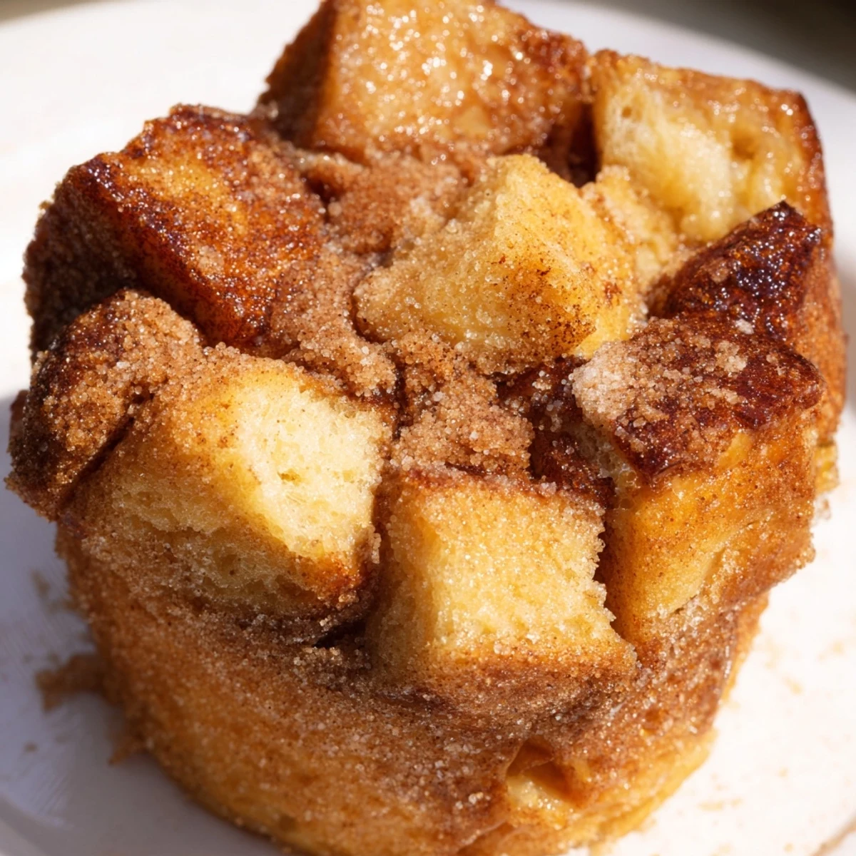 Golden brown Cinnamon Sugar French Toast Muffins rest on a wire rack, coated in sparkling sugar and served with fresh berries.