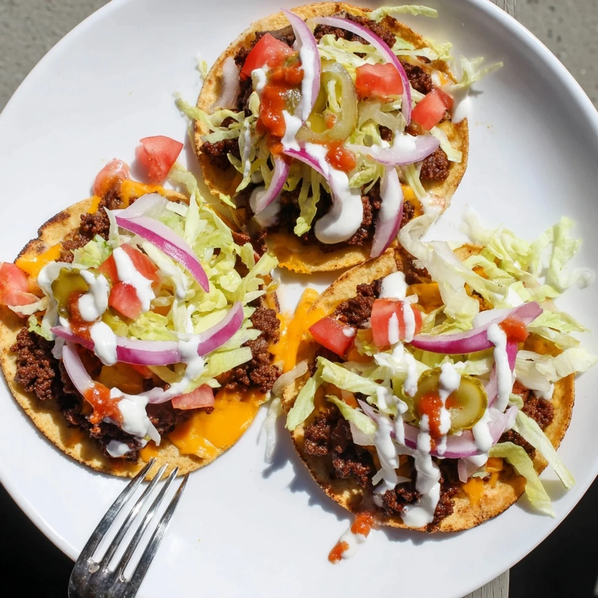 Delicious smash burger tacos showcase crispy-edged patties wrapped in soft tortillas with melted cheese