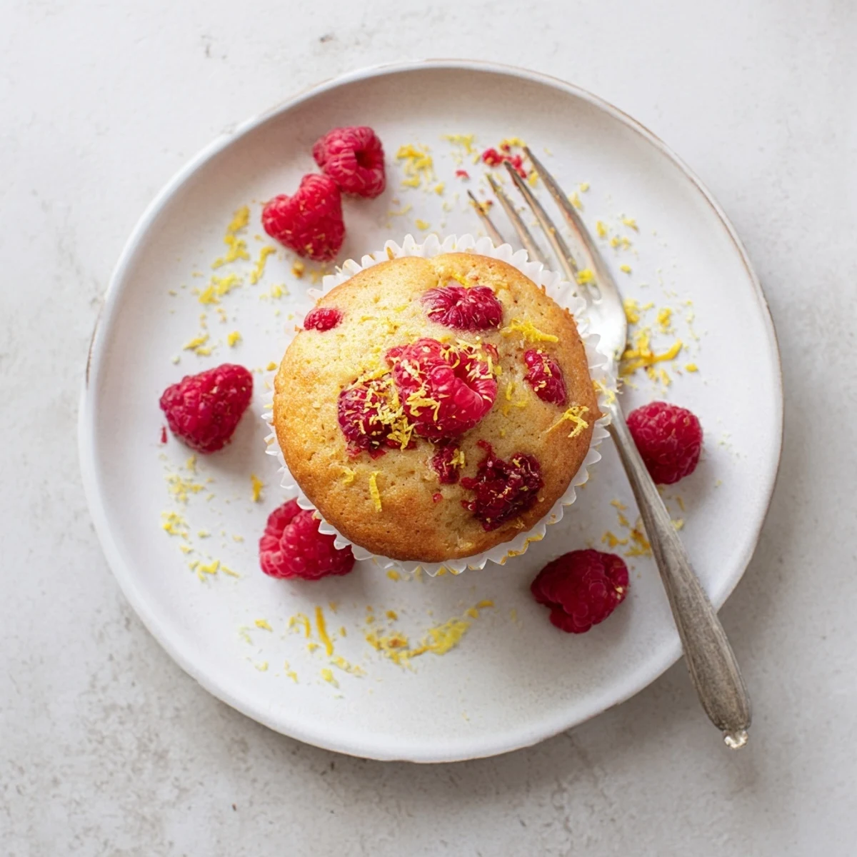 Bursting fresh raspberries and lemon zest create moist tender lemon raspberry muffins for breakfast