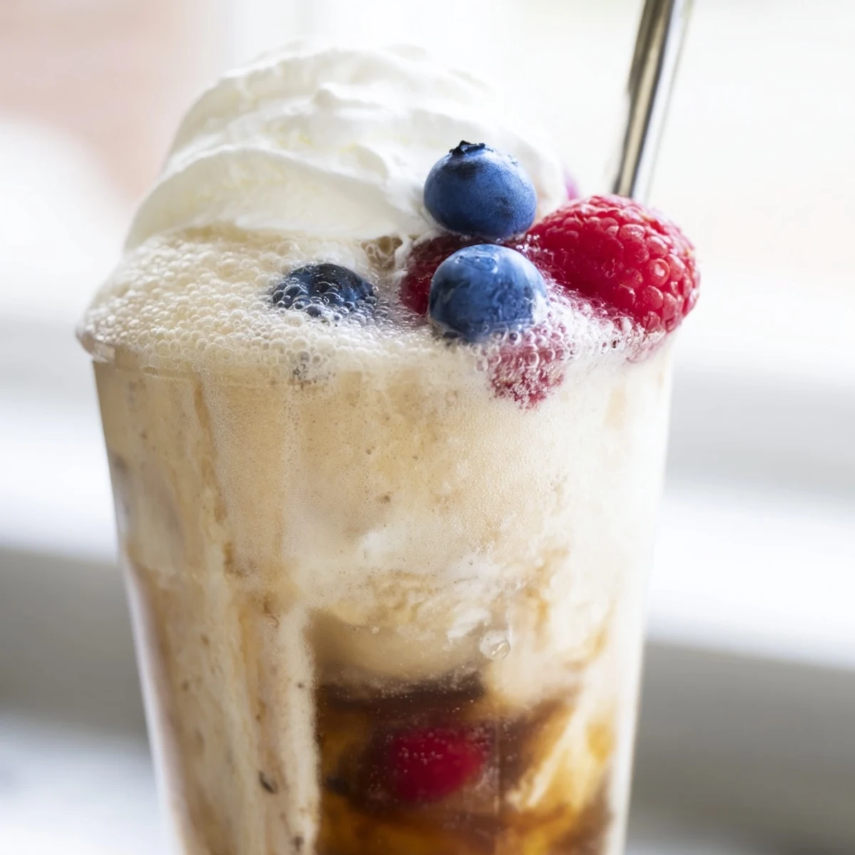 Guilt-free low-carb ice cream floats with Rebel vanilla scoops and chilled sugar-free root beer