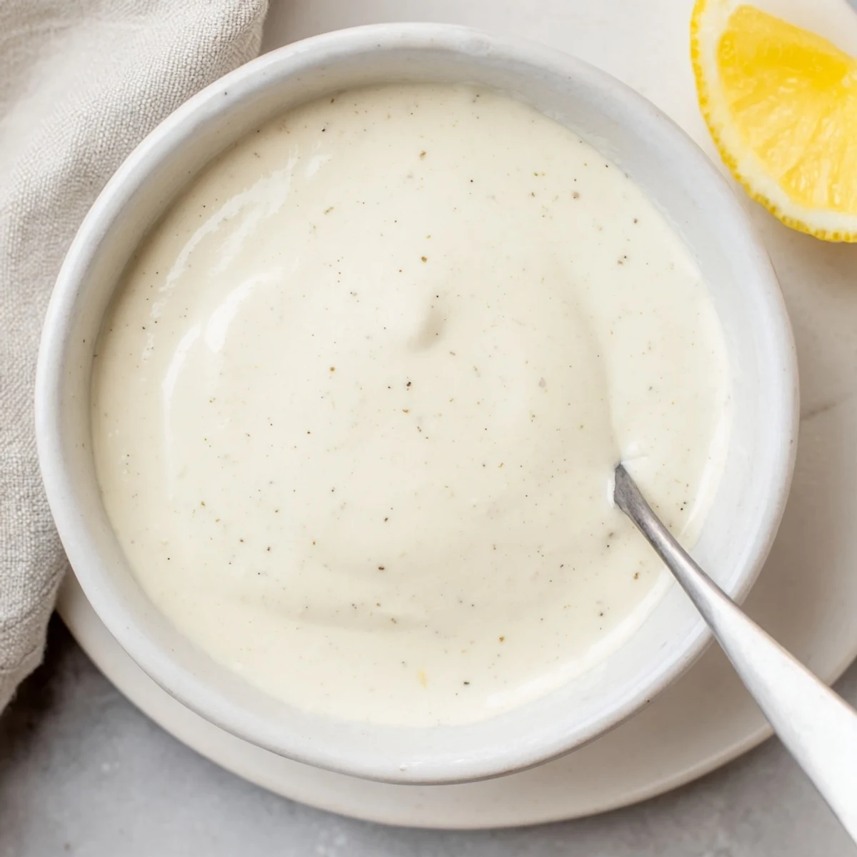Smooth garlic sauce dip alongside warm pita bread and fresh vegetables for Middle Eastern chicken shawarma