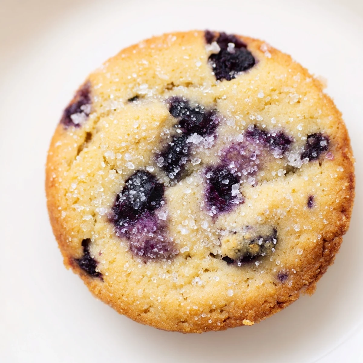 Cake-like blueberry muffin cookies bursting with tender berries and sprinkled with sparkling coarse sugar topping