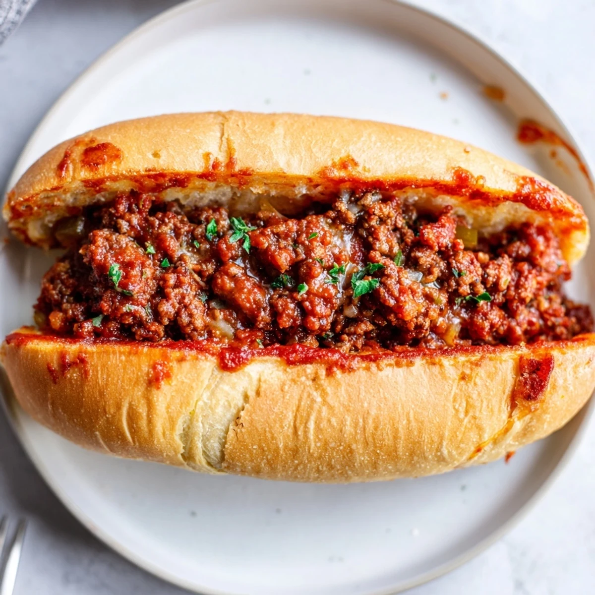 Garlic Bread Sloppy Joes with bubbling mozzarella, crispy buttered edges, handheld comfort