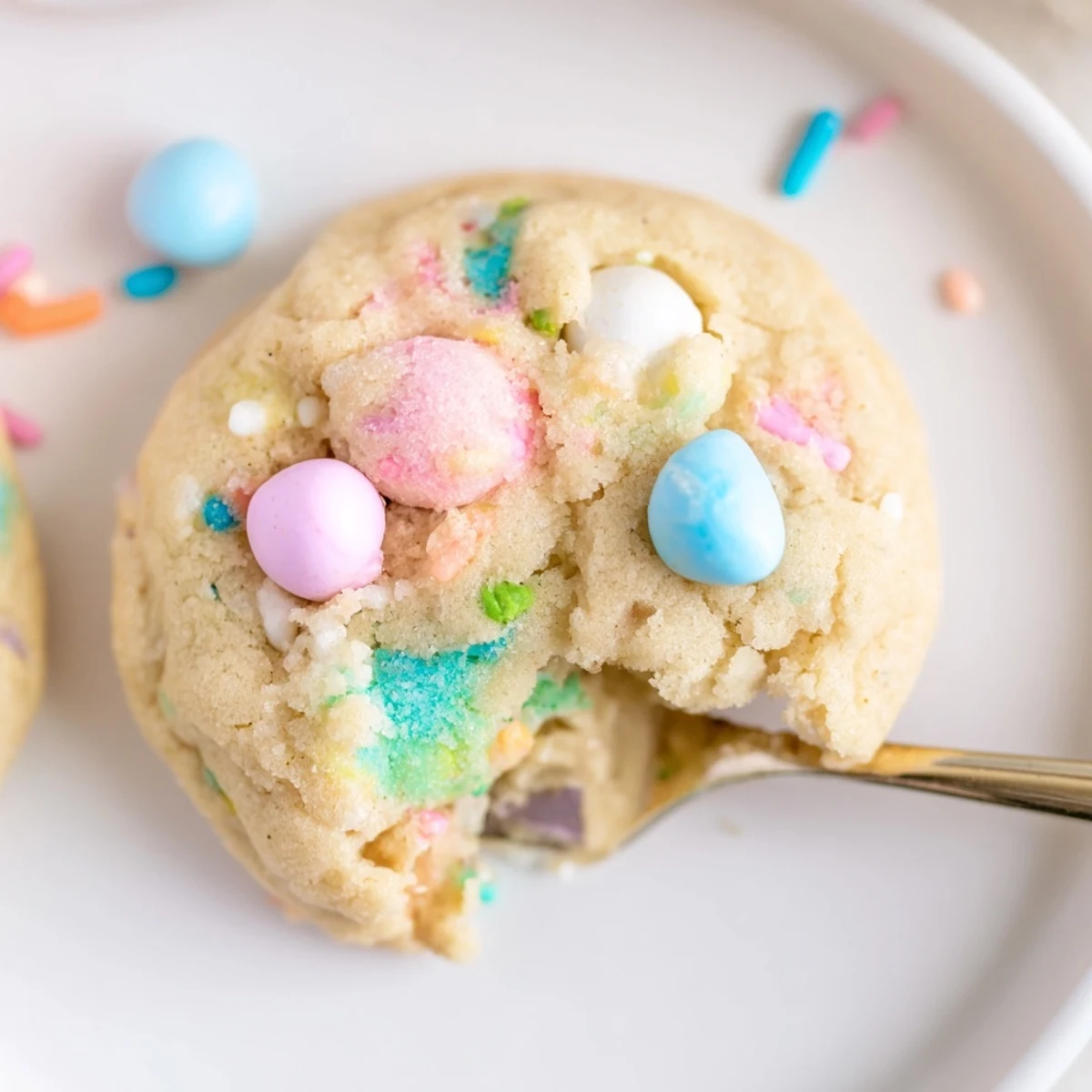 Soft, chewy treats sprinkled in spring colors, perfect for sharing: Easter Funfetti Cookies