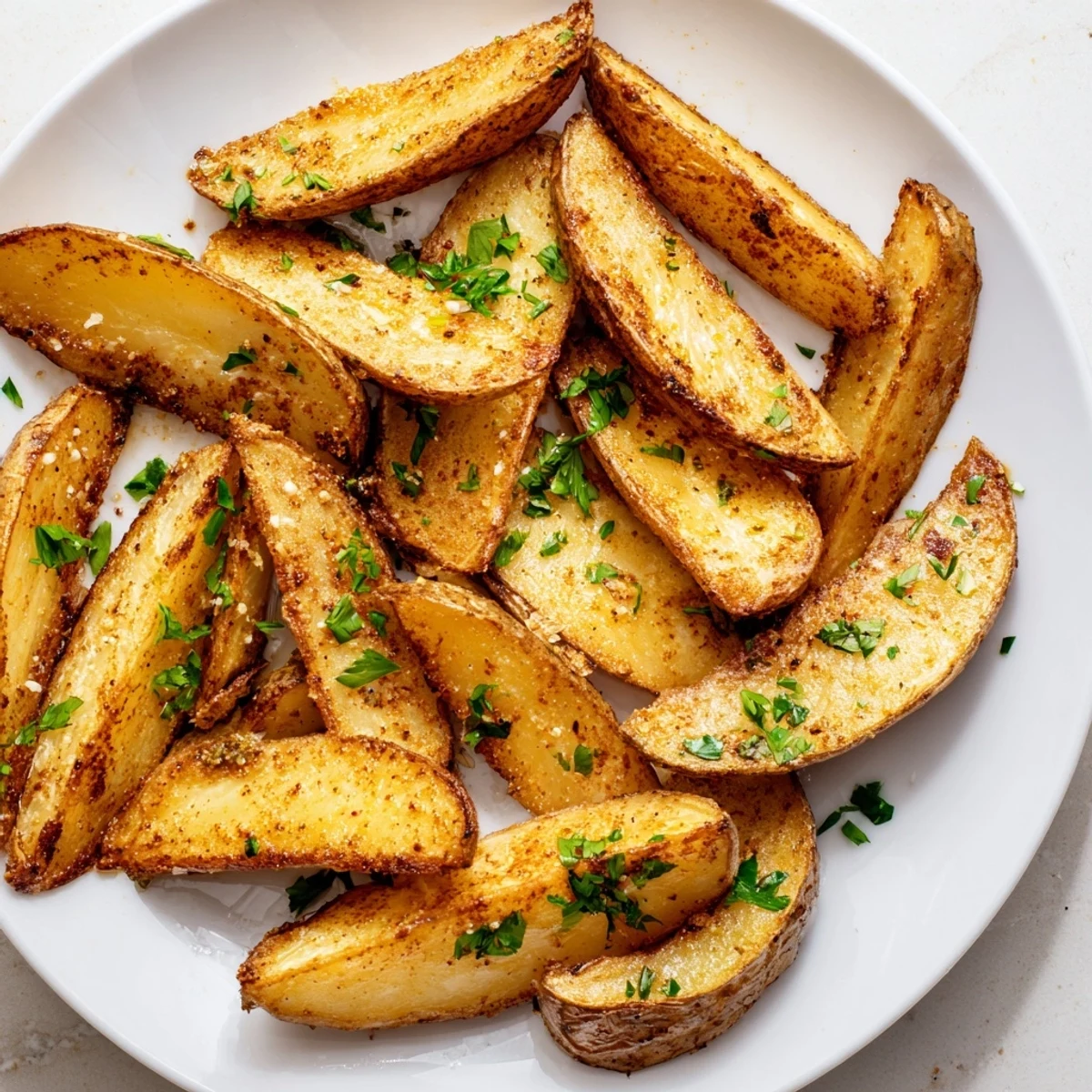 Herby Potato Wedges roasted to crispness, pictured alongside ketchup and aioli