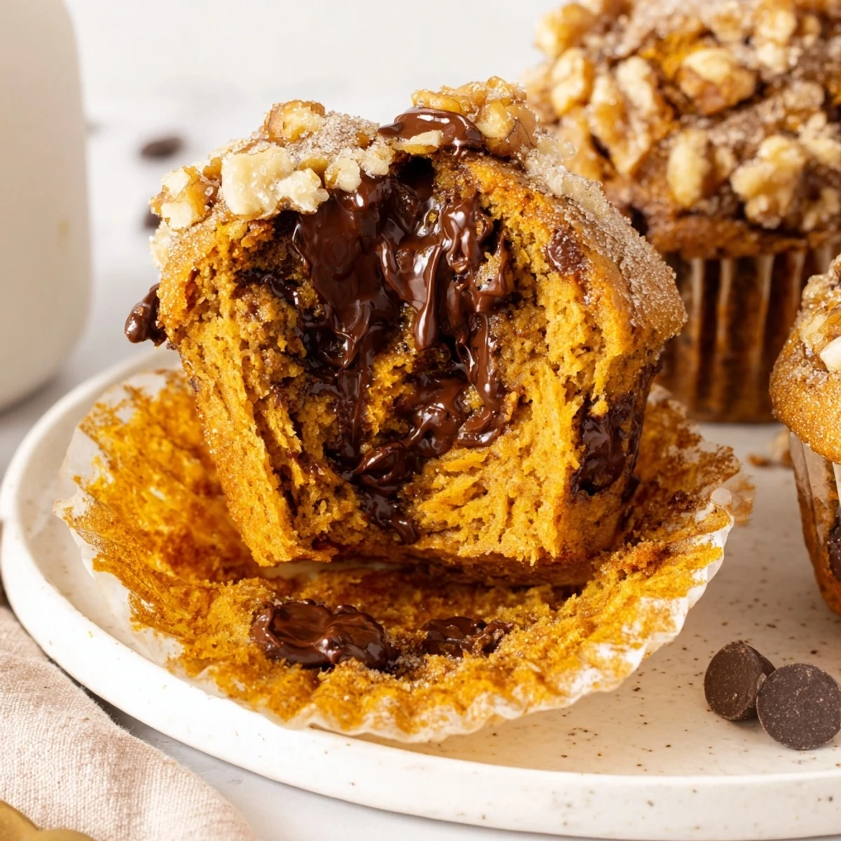 Pumpkin Banana Muffins Recipe on a cooling rack, steaming, golden brown tops.