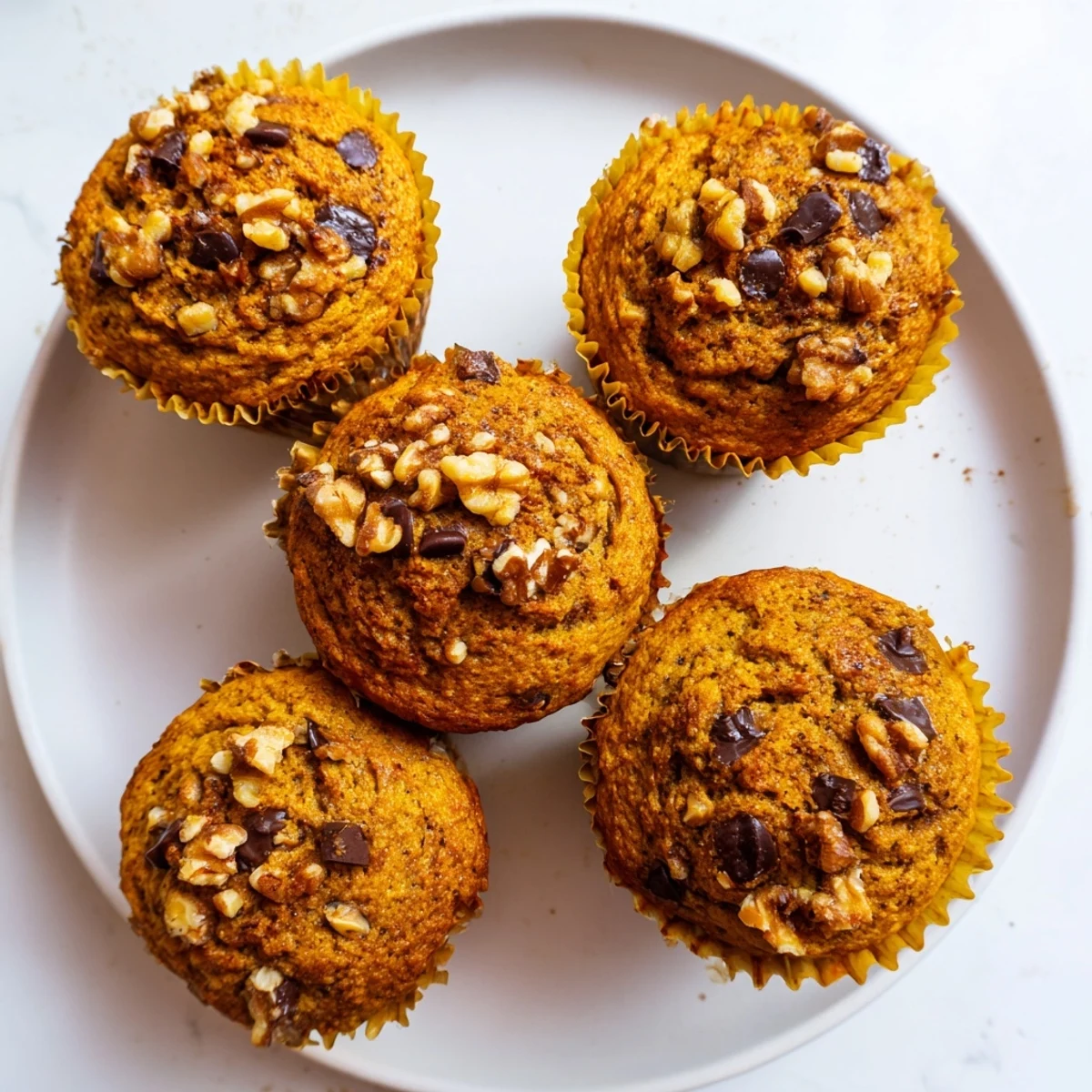 Moist pumpkin banana muffins recipe with warm spices, cooling on a wire rack with autumn leaves