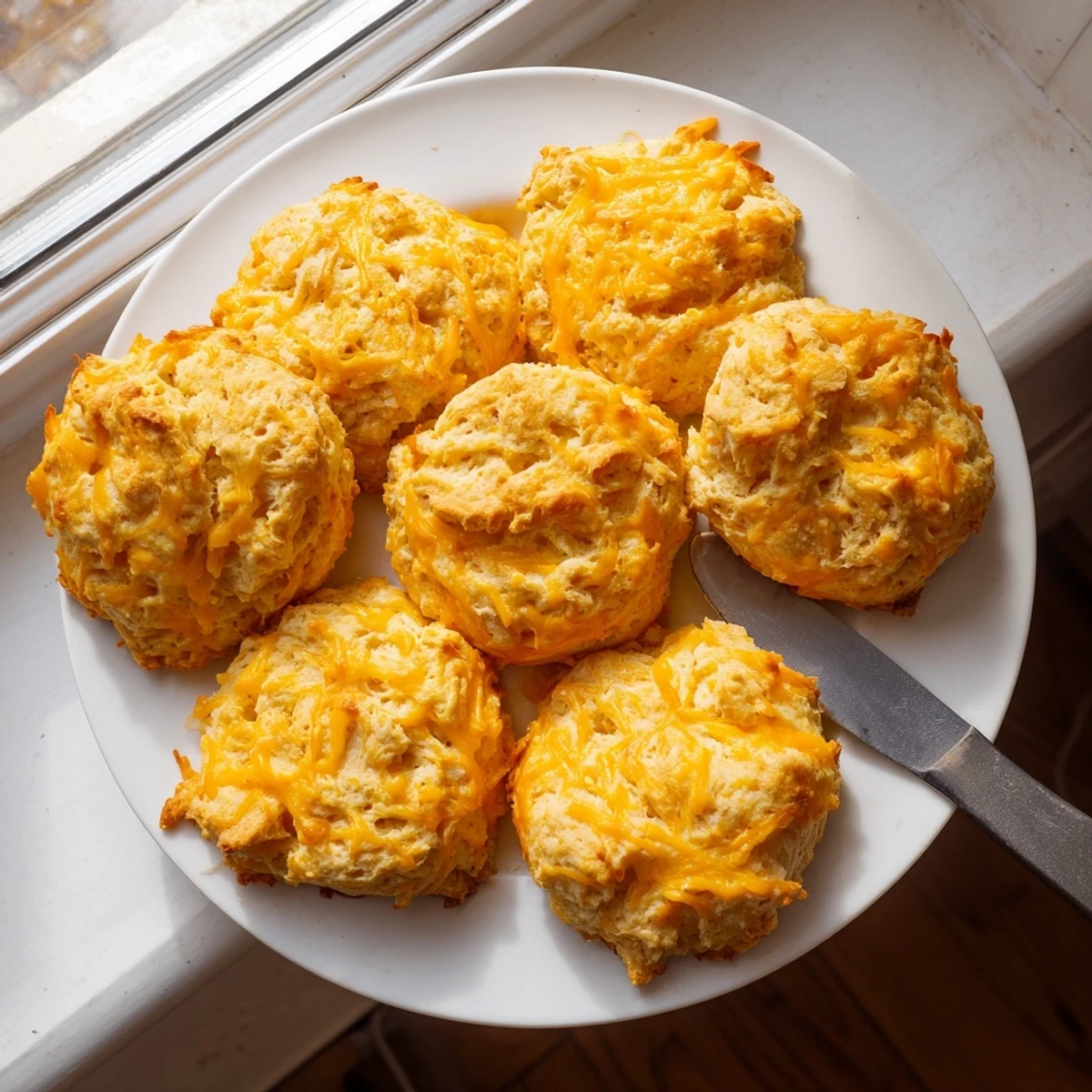 Warm savory protein biscuits split open revealing soft tender interior on white plate