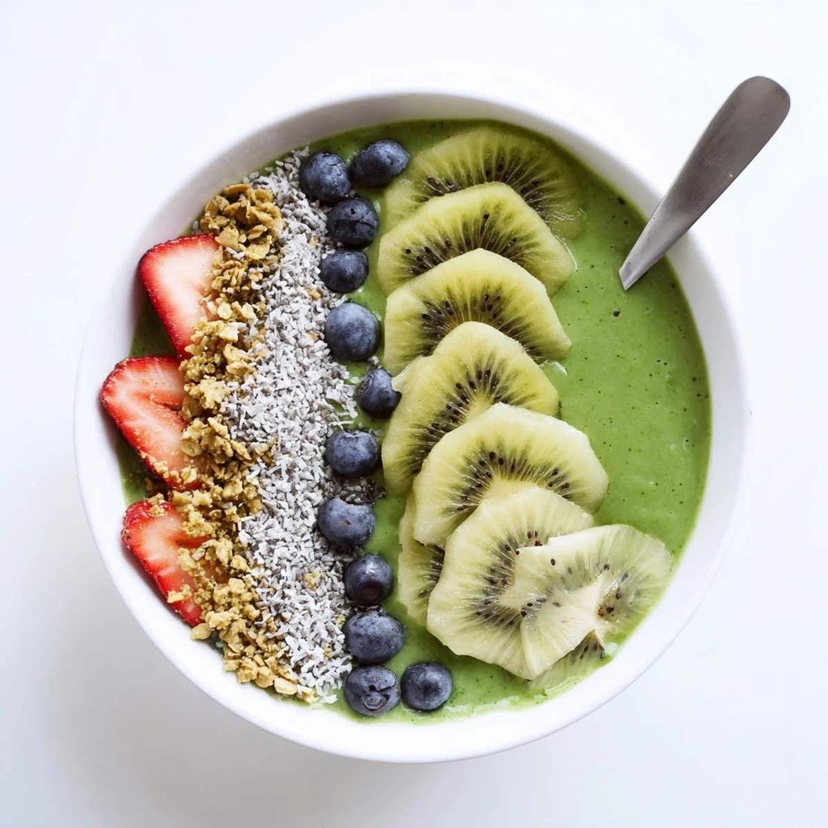 Topped with granola and berries, Green Smoothie Bowls offer creamy texture